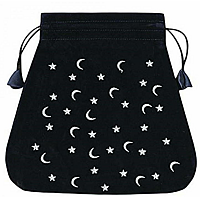 Moon And Stars Velvet Black Bag / Dice bag