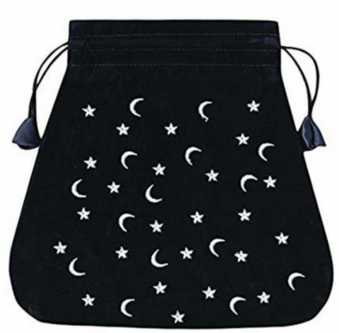 Moon And Stars Velvet Black Bag / Dice bag_boxshot