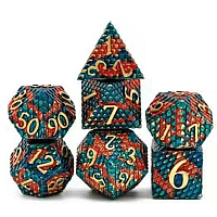 A Role Playing Dice Set: Metallic - Dragon Scale Red/Green
