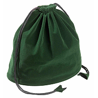 Velvet fabric bag, green (4637)
