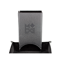Fold Up Leather Dice Tower Black