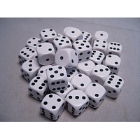 36 White/Black Opaque 12mm d6