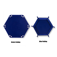Hexagon Folding Dice Tray Blue