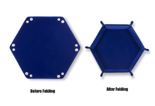 Hexagon Folding Dice Tray Blue_boxshot