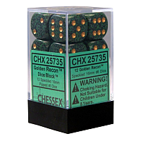 Chessex 12 Golden Recon 16mm d6 (CHX 25735)