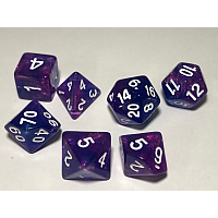 A Role Playing Dice Set: Double Color Purple Glitter