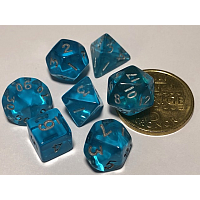 A Role Playing Dice Set: Mini dice Blue Transparent