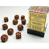 Chessex Opaque: 36 tärningar (12 mm) - Speckled: Mercury (CHX25923)