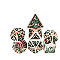 A Role Playing Dice Set: Metallic - Dwarven Dice Green/Gold