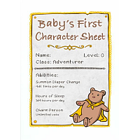 Gratulationskort -  Baby’s First Character Sheet