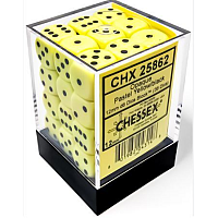Chessex Opaque Pastel Yellow/black 12mm d6 Dice Block (36 dice) (CHX25862)