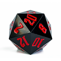 55mm Titan D20 Sharp Edge Opaque Black and Red