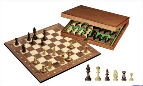 Chess-Set, Tournament, field 50mm, in wooden case (2503)_boxshot