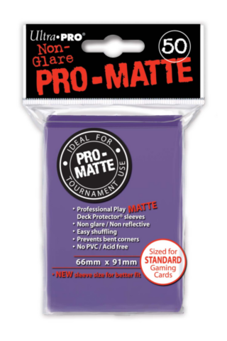 50ct Pro-Matte Purple Standard Deck Protectors_boxshot