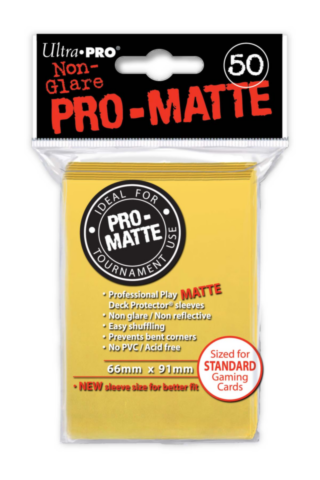 50ct Pro-Matte Yellow Standard Deck Protectors_boxshot