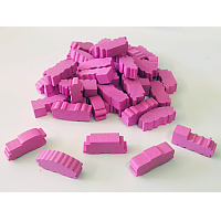 50 Wood Train Tokens Pink