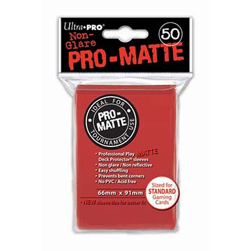 50ct Pro-Matte Red Standard Deck Protectors_boxshot