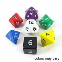 Opaque Polyhedral Assorted Dice Set (7 st):