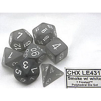 7 x Polyhedral Smoke/White Frosted Dice (Chessex)