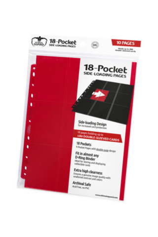 Ultimate Guard 18-Pocket Pages Side-Loading Red (10)_boxshot