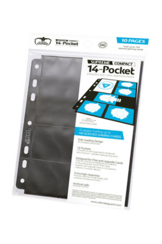 Ultimate Guard 14-Pocket Compact Pages Standard Size & Mini American Black (10)_boxshot