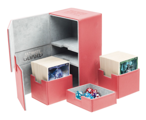 Ultimate Guard Twin Flip´n´Tray Deck Case 200+ Standard Size XenoSkin Red_boxshot