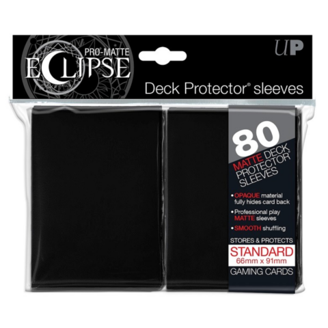 PRO-Matte Eclipse Black Standard Deck Protector sleeves 80ct_boxshot