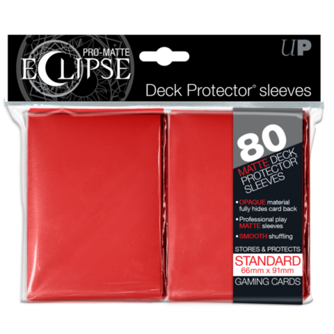 PRO-Matte Eclipse Red Standard Deck Protector sleeves 80ct_boxshot