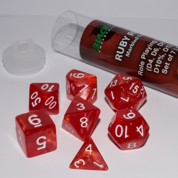 Blackfire Dice - 16mm Role Playing Dice Set - Ruby Red (7 Dice)_boxshot