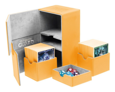 Ultimate Guard Twin Flip´n´Tray Deck Case 160+ Standard Size XenoSkin Amber_boxshot