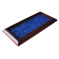 Dice tray: Round Corner/Dark Wood - Blue