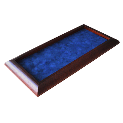 Dice tray: Round Corner/Dark Wood - Blue_boxshot