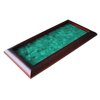 Dice tray: Round Corner/Dark Wood - Green
