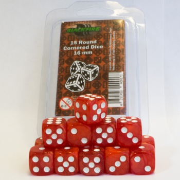 Blackfire Dice - 16mm D6 Dice Set - Marbled Pearlized Red (15 Dice)_boxshot