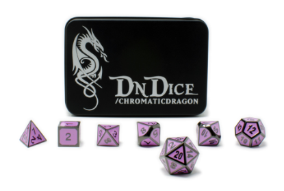 DnDice Solid Zink:Purple Chromatic Bone Dragon_boxshot