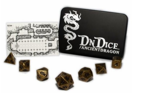 DnDice Solid Zink: Gold Ancient Dragon_boxshot