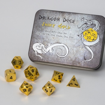 Blackfire Dice - Metal Dice Set - Shiny Gold (7 Dice)_boxshot
