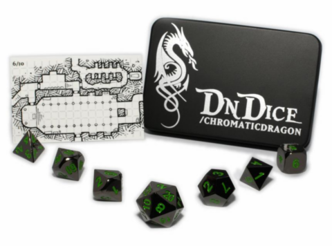DnDice Solid Zink: Green Chromatic Dragon_boxshot