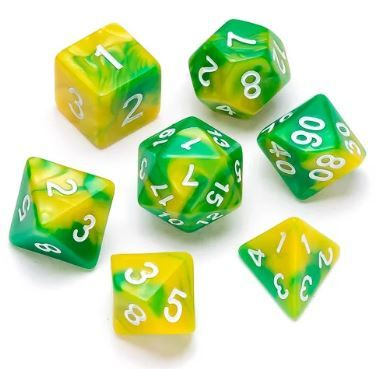 Marble Series: Yellow & Green - Numbers: White_boxshot