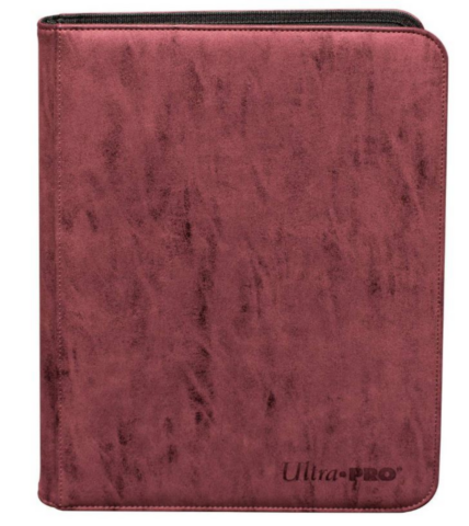 Suede Collection Zippered 9-Pocket Premium PRO-Binder - Ruby_boxshot