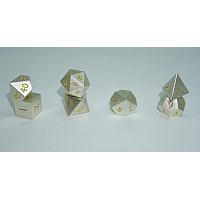 A Role Playing Dice Set: Metallic - Silver with Golden Numbers