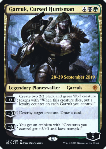 Garruk, Cursed Huntsman (Foil) (Throne of Eldraine Prerelease)_boxshot