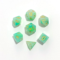 A Role Playing Dice Set: Blue Green Jade