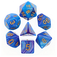 A Role Playing Dice Set: Blue and Deep Purple