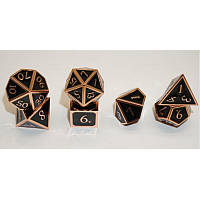 A Role Playing Dice Set: Metallic - Black with Copper Borders