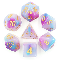 A Role Playing Dice Set: Blue and Purple Jade