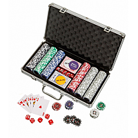 Poker set, 300 poker chips in aluminium case (3757)