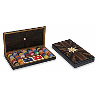 Dal Negro poker set with chip holder 41 x 21 cm wood brown 3-piece