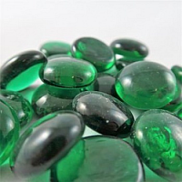 Glass Gaming Stones - Crystal Dark Green (40)