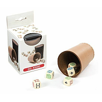 Dal Negro poker cup with dice 13 x 8 cm leather